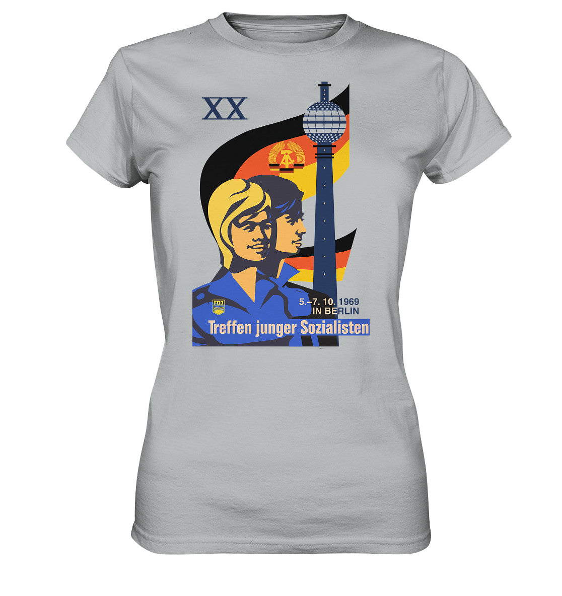 DDR Ostalgie Shirt Mädels • TREFFEN JUNGER SOZIALISTEN BERLIN 1969 (ORIGINAL PLAKAT)