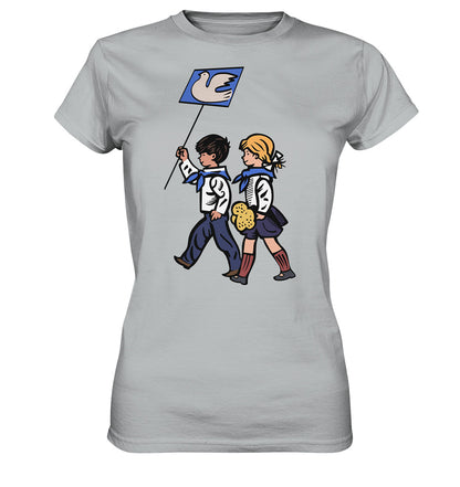 DDR Ostalgie Shirt Mädels • KLEINE WEISSE FRIEDENSTAUBE - ILLUSTRATION UNSERE FIBEL