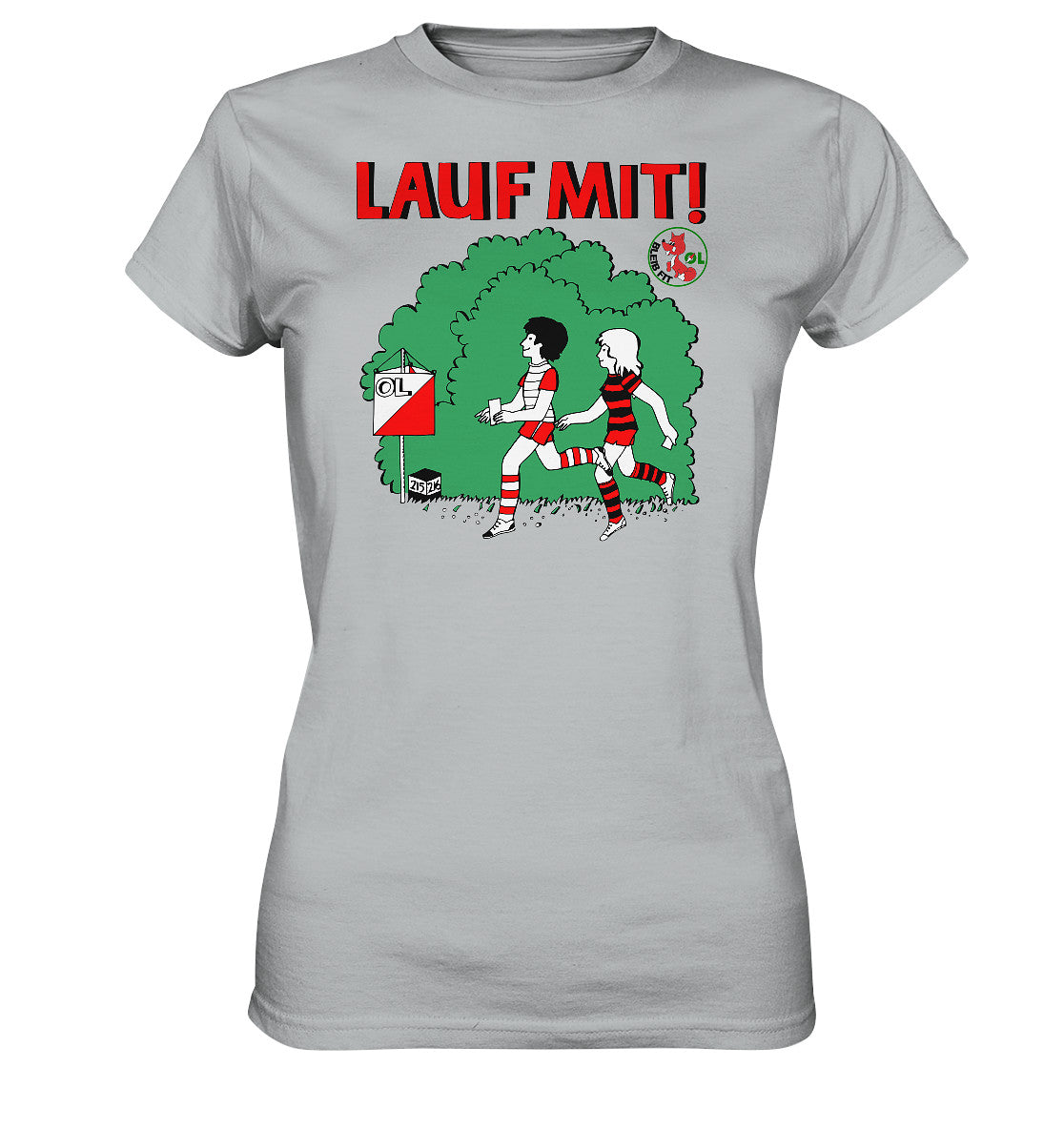 DDR Ostalgie Shirt Mädels • LAUF MIT - BLEIB FIT (DFF) - Ladies Premium Shirt