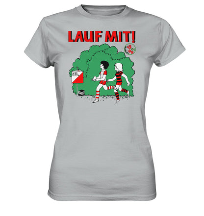 DDR Ostalgie Shirt Mädels • LAUF MIT - BLEIB FIT (DFF) - Ladies Premium Shirt