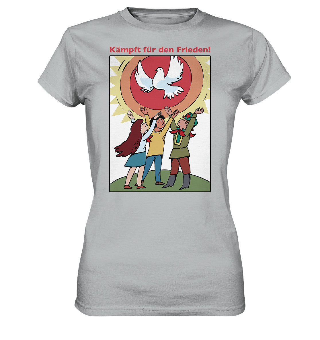 DDR Ostalgie Shirt Mädels • KÄMPFT FÜR DEN FRIEDEN! (DDR-ORIGINAL-PLAKAT)