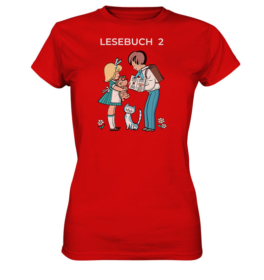 DDR Ostalgie Shirt Mädels • LESEBUCH 2. KLASSE DDR