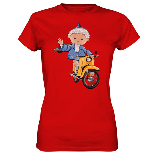 DDR Ostalgie Shirt Mädels • UNSER SANDMÄNNCHEN - AUF DER SCHWALBE - BLAU (PU-137, 1973)