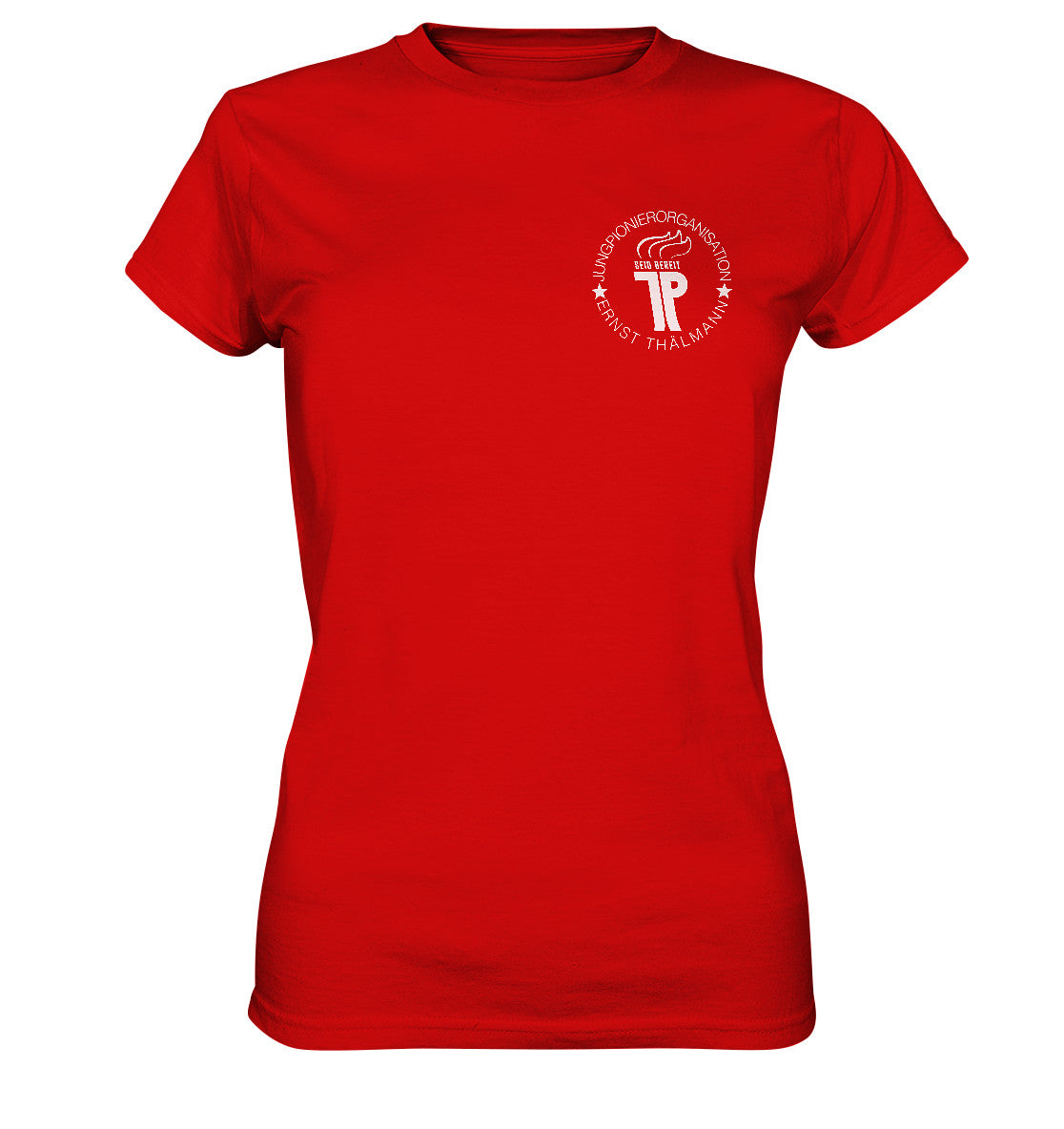 DDR Ostalgie Shirt Mädels • JUNGE PIONERE BRUST BADGE - dunkel