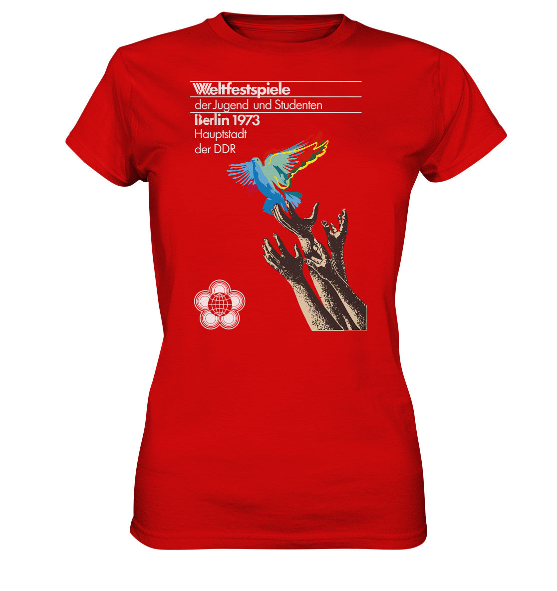 DDR Ostalgie Shirt Mädels • WELTFESTSPIELE BERLIN, DDR 1973 - FRIEDENSTAUBE