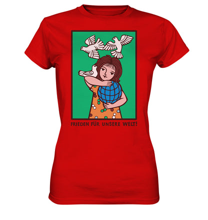 DDR Ostalgie Shirt Mädels • FRIEDEN FÜR UNSERE WELT! (DDR-ORIGINAL-PLAKAT)