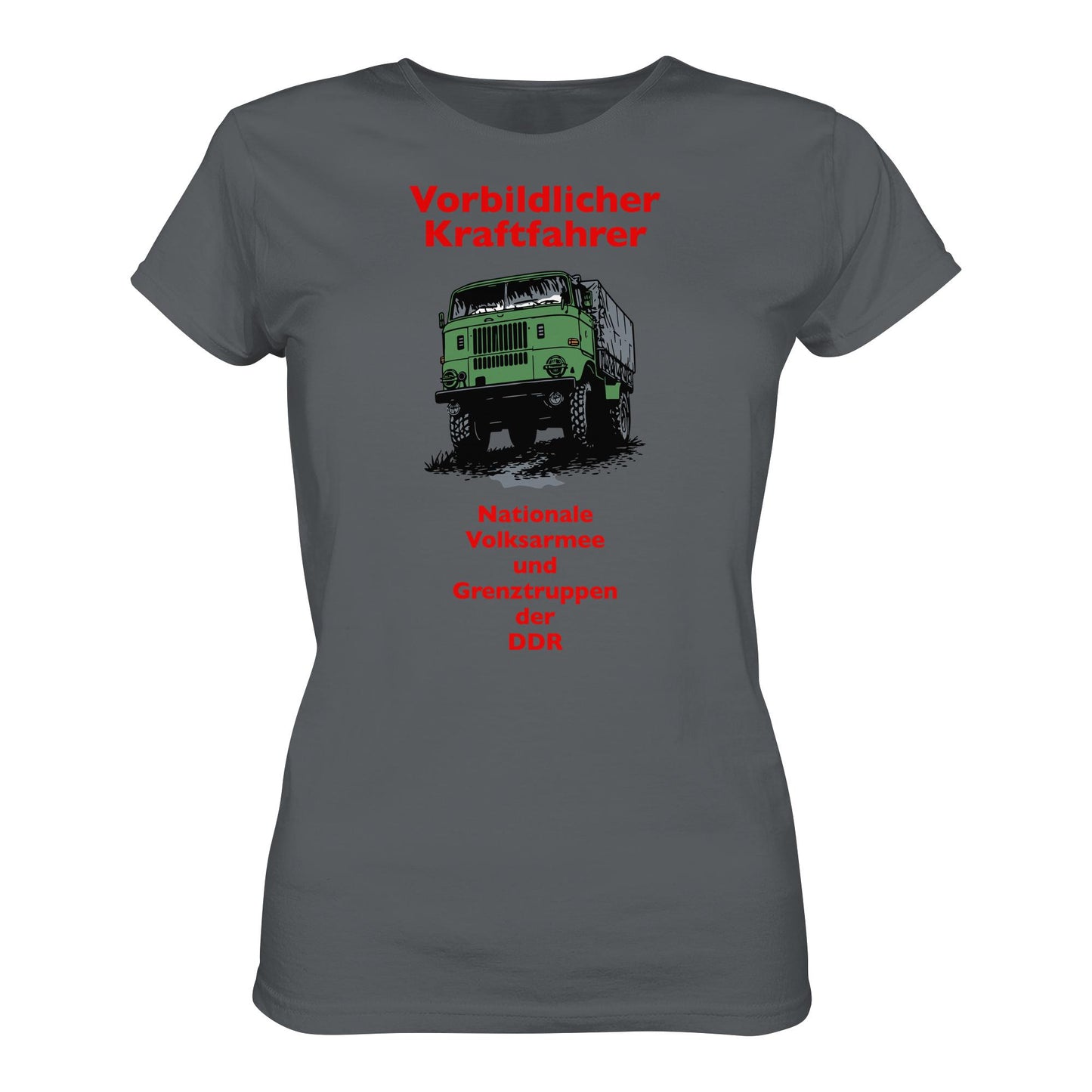 DDR Ostalgie Shirt Mädels • VORBILDLICHER KRAFTFAHRER, NVA (ORIGINAL WIMPELMOTIV)