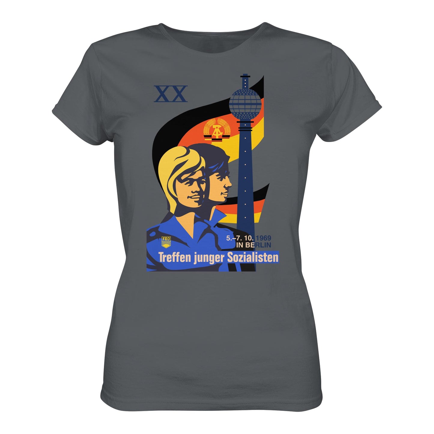 DDR Ostalgie Shirt Mädels • TREFFEN JUNGER SOZIALISTEN BERLIN 1969 (ORIGINAL PLAKAT)