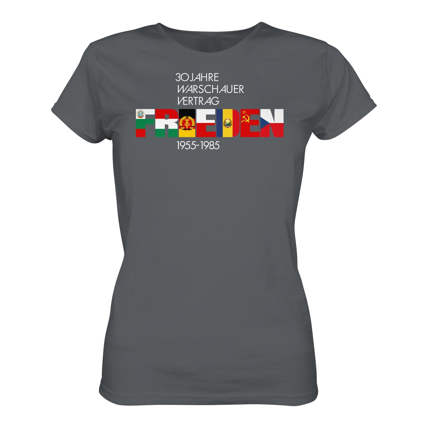 DDR Ostalgie Shirt Mädels • FRIEDEN - 30 JAHRE WARSCHAUER VERTRAG (DDR-BRIEFMARKE)