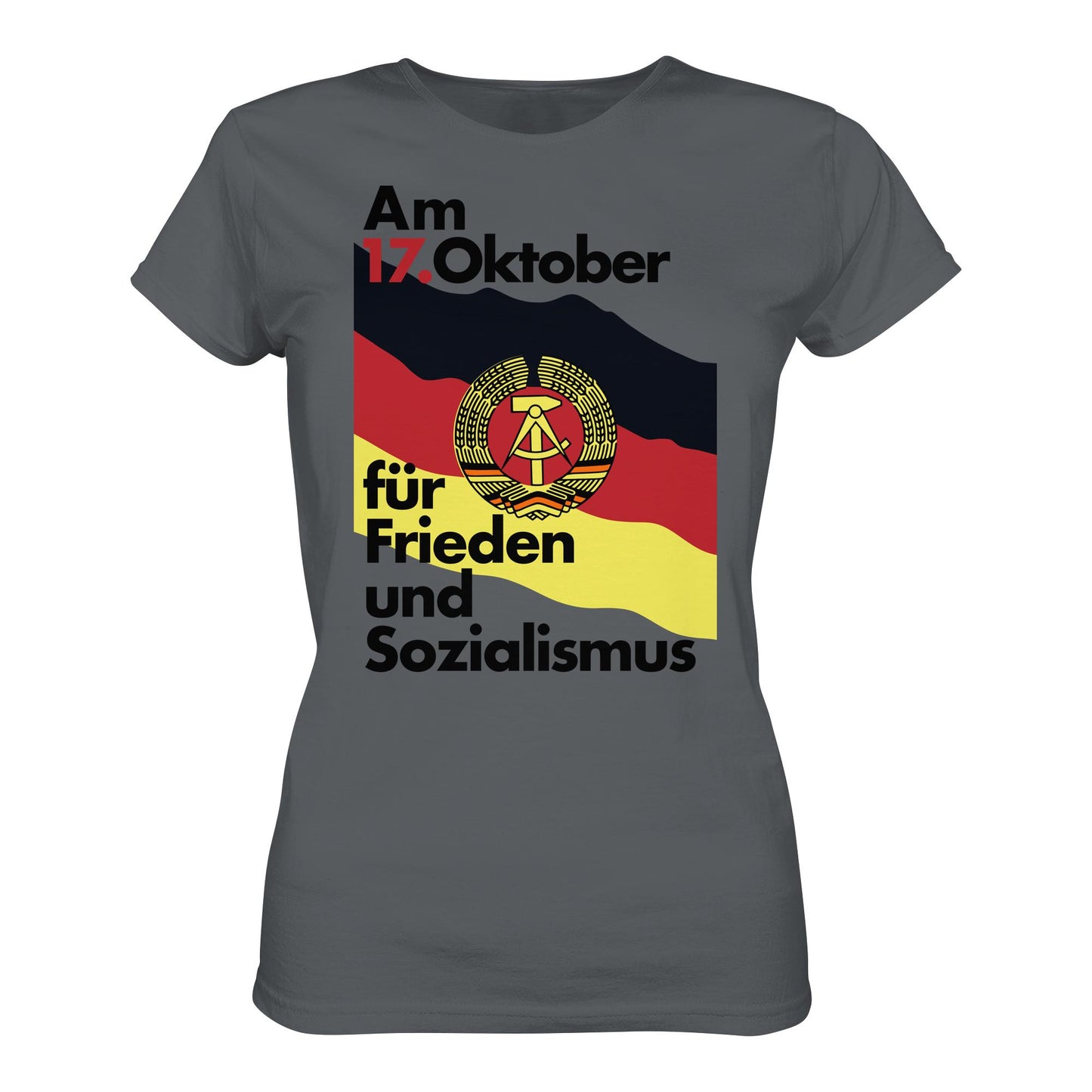 DDR Ostalgie Shirt Mädels • FÜR FRIEDEN UND SOZIALISMUS (ORIGINAL DDR-PLAKAT)