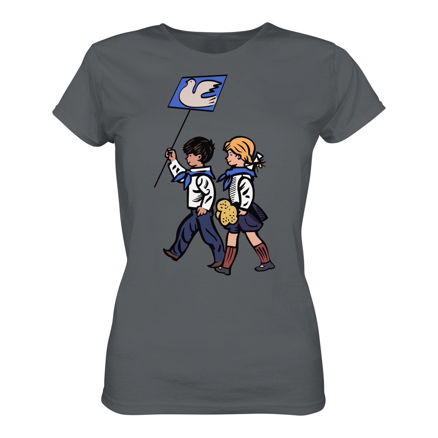 DDR Ostalgie Shirt Mädels • KLEINE WEISSE FRIEDENSTAUBE - ILLUSTRATION UNSERE FIBEL