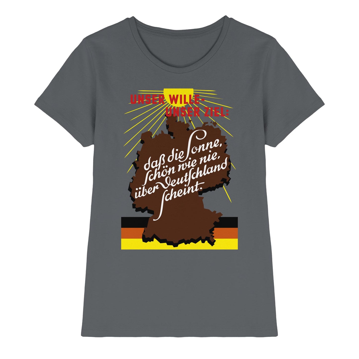DDR Ostalgie Shirt Mädels • DASS DIE SONNE SCHÖN WIE NIE, ÜBER DEUTSCHLAND SCHEINT - ORIGINAL DDR-PLAKAT