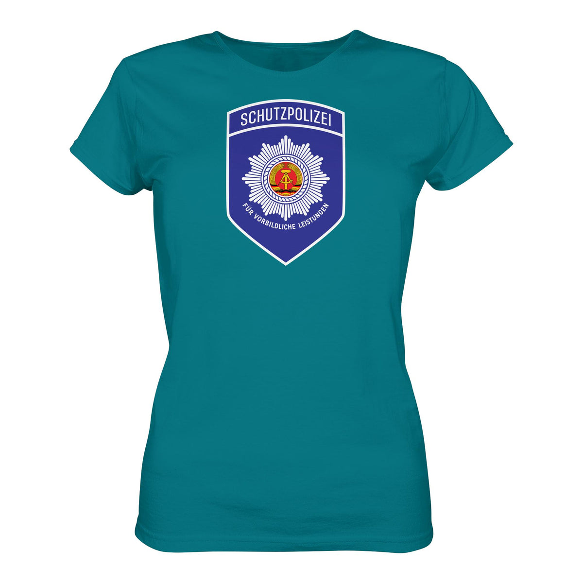 DDR Ostalgie Shirt Mädels • SCHUTZPOLIZEI - FÜR VORBILDLICHE LEISTUNGEN (ORIGINAL-AUFNÄHER)