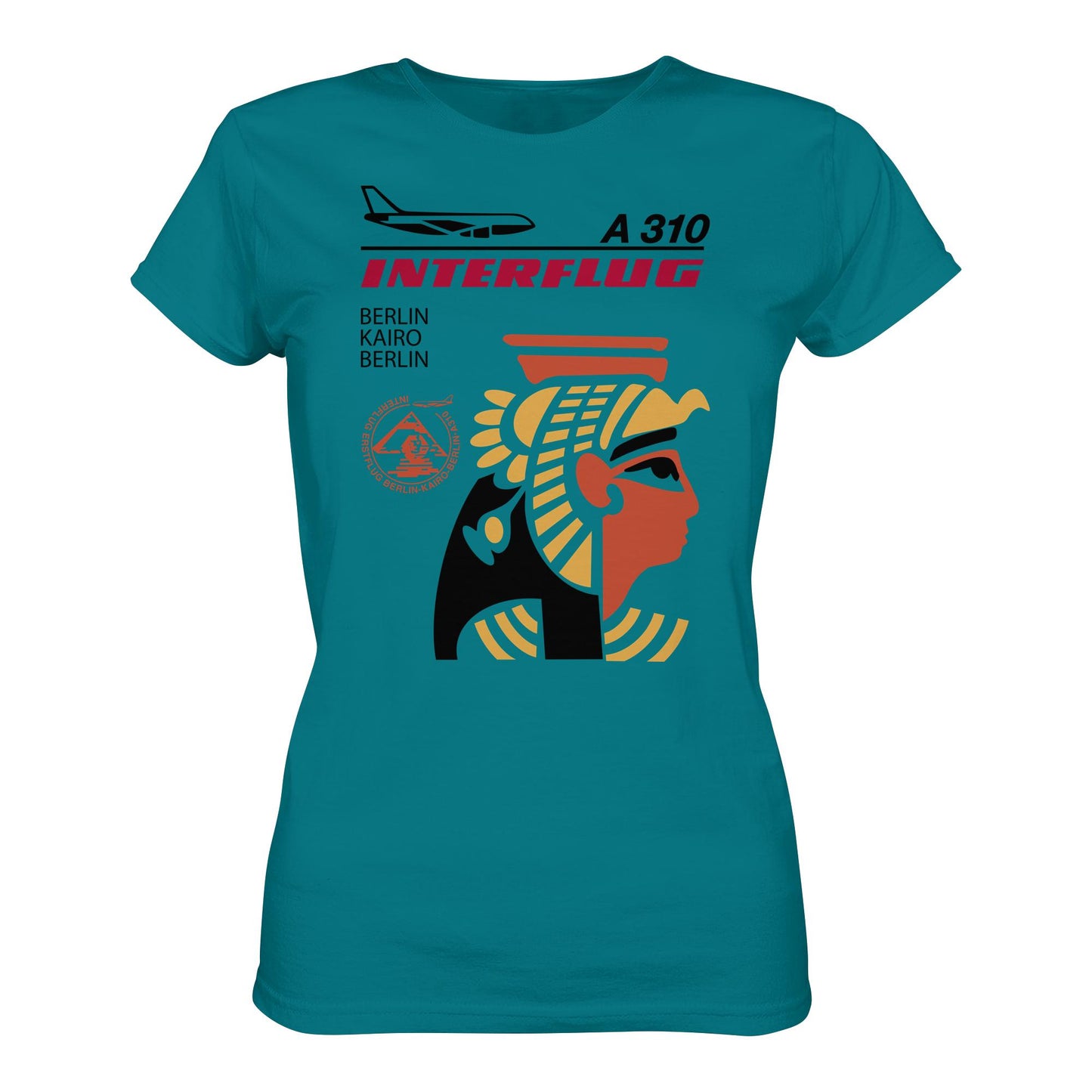 DDR Ostalgie Shirt Mädels • INTERFLUG BERLIN - KAIRO (ORIGINAL SONDERSTEMPEL)