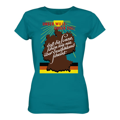 DDR Ostalgie Shirt Mädels • DASS DIE SONNE SCHÖN WIE NIE, ÜBER DEUTSCHLAND SCHEINT - ORIGINAL DDR-PLAKAT