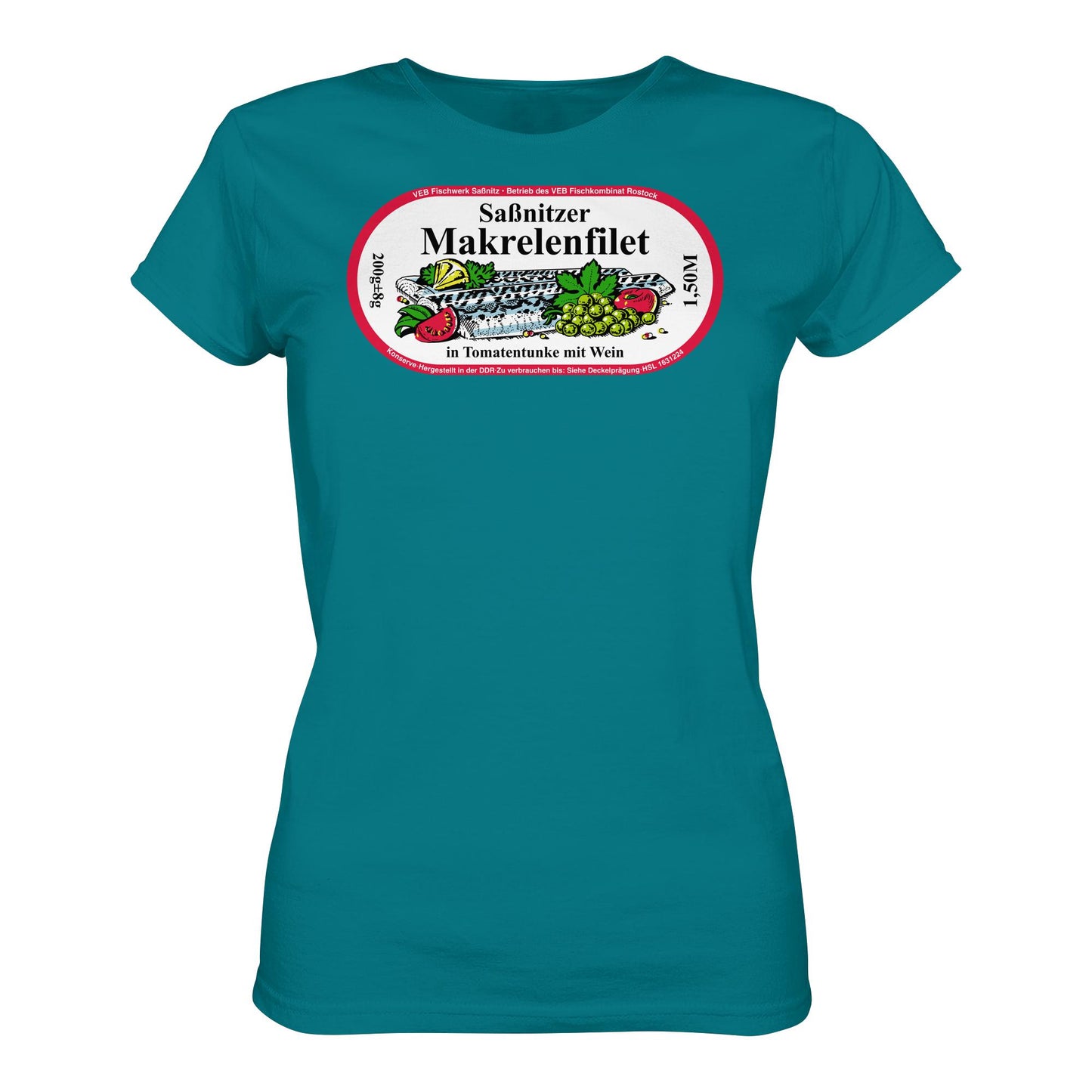 DDR Ostalgie Shirt Mädels • SASSNITZER MAKRELENFILET - VEB FISCHWERK