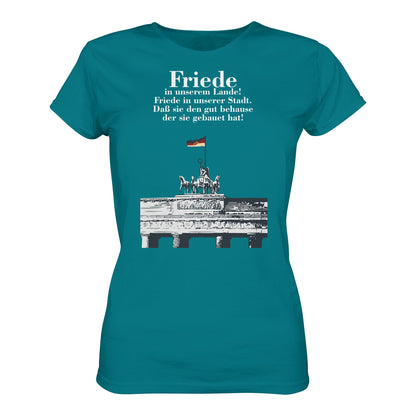 DDR Ostalgie Shirt Mädels • FRIEDE IN UNSEREM LANDE! (DDR-ORIGINAL-PLAKAT)