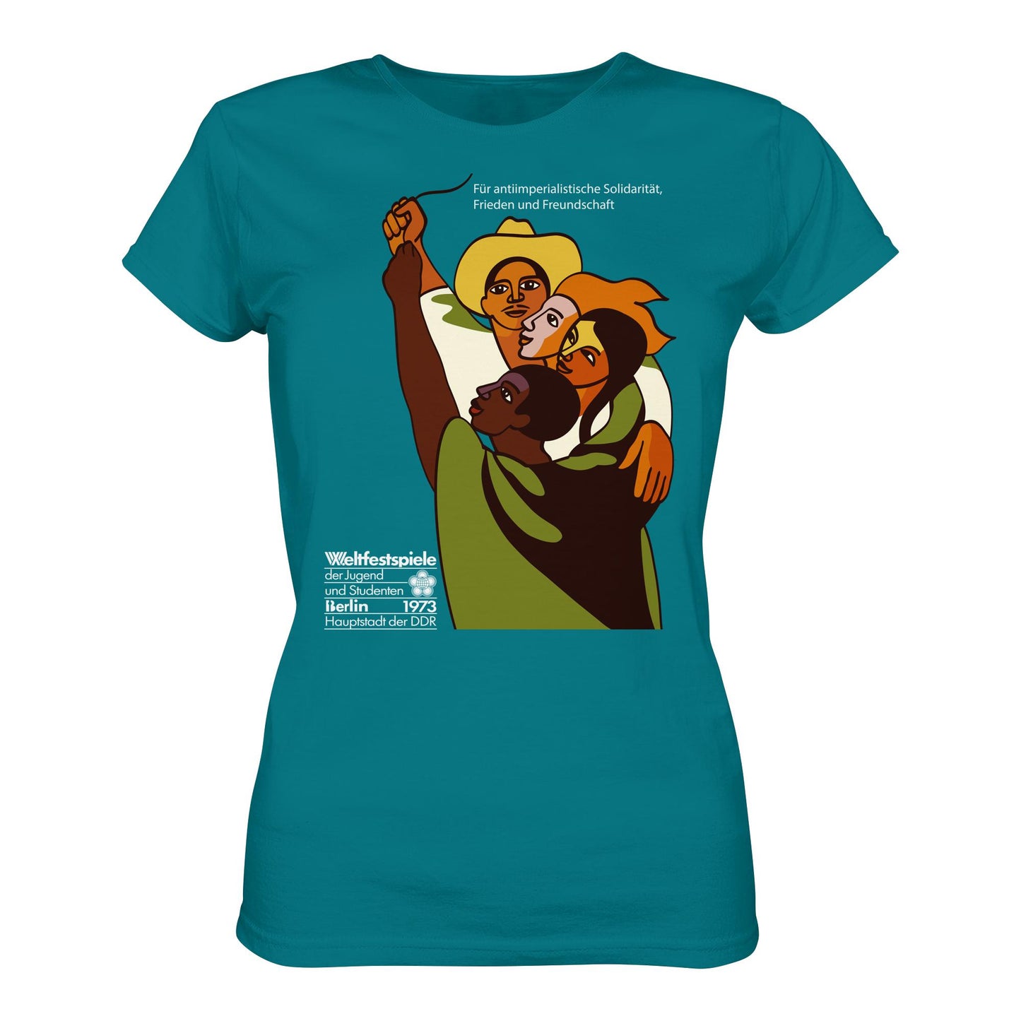 DDR Ostalgie Shirt Mädels • FÜR FRIEDEN UND FREUNDSCHAFT - ORIGINALPOSTER WELTFESTSPIELE BERLIN 1973