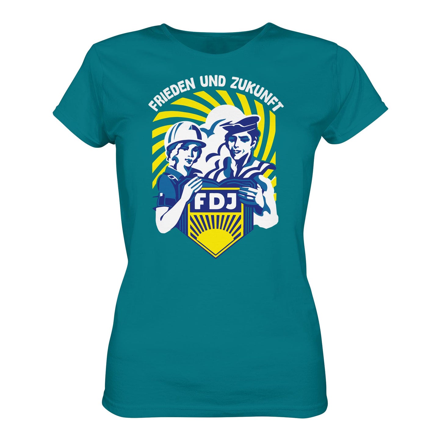 DDR Ostalgie Shirt Mädels • FDJ - FRIEDEN UND ZUKUNFT (ORIGINAL WIMPEL)