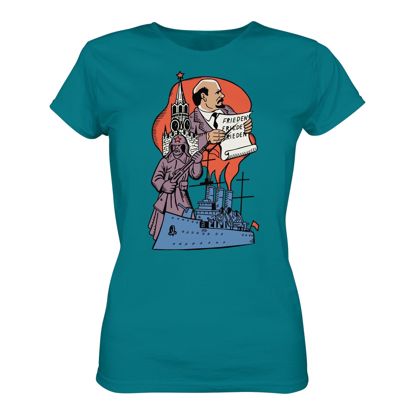 DDR Ostalgie Shirt Mädels • JAHRESTAG OKTOBERREVOLUTION 1917 (ORIGINAL POSTSTEMPEL)