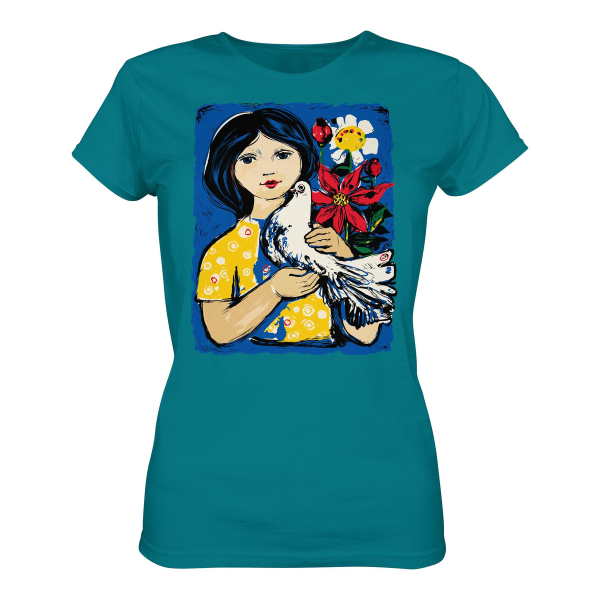 DDR Ostalgie Shirt Mädels • WALTER WOMACKA - MÄDCHEN MIT FRIEDENSTAUBE
