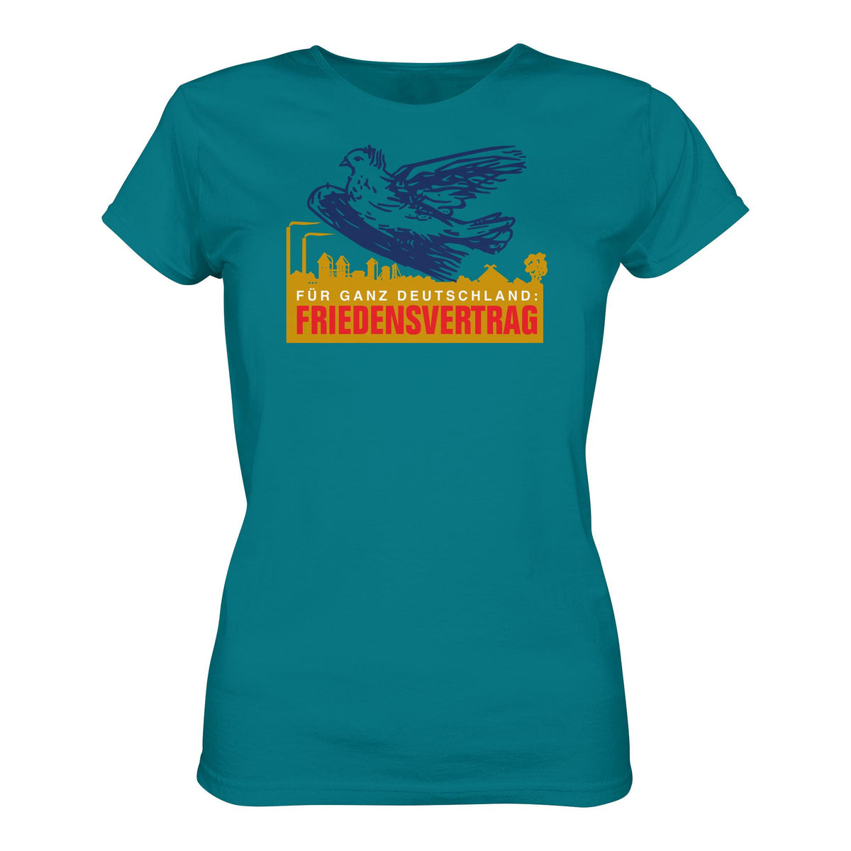 DDR Ostalgie Shirt Mädels • FRIEDENSVERTRAG FÜR GANZ DEUTSCHLAND (ORIGINAL-PIN)