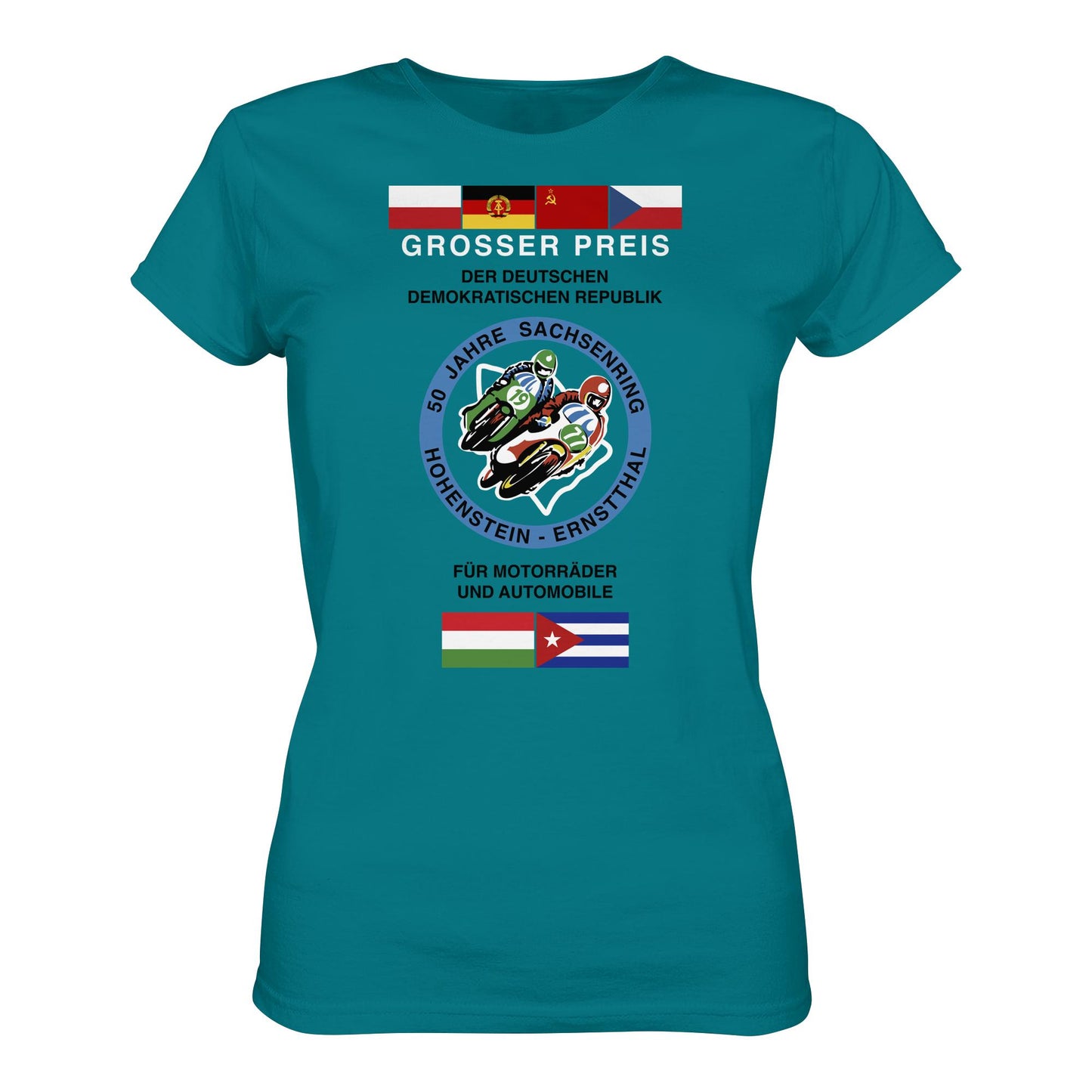 DDR Ostalgie Shirt Mädels • 50 JAHRE SACHSENRING - GROSSER PREIS DER DDR 1977