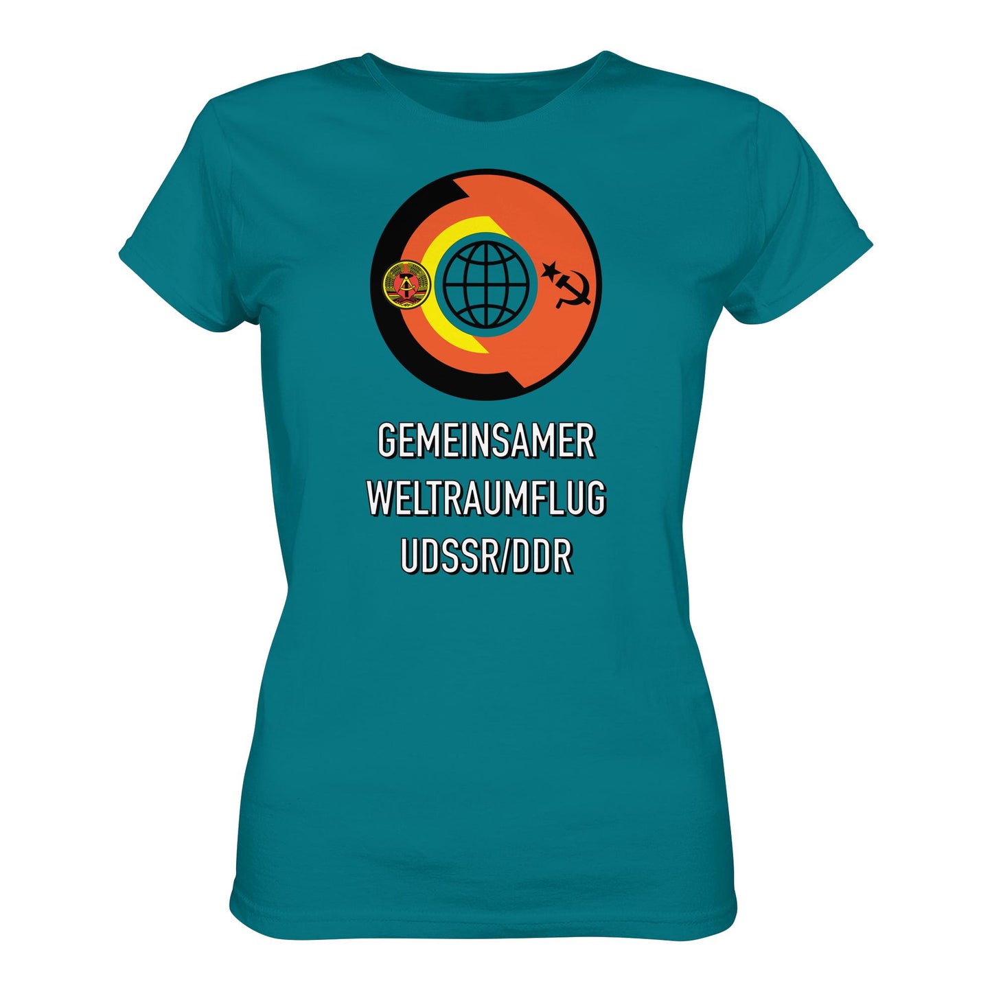 DDR Ostalgie Shirt Mädels • GEMEINSAMER WELTRAUMFLUG UDSSR-DDR (ORIGINAL WIMPEL)