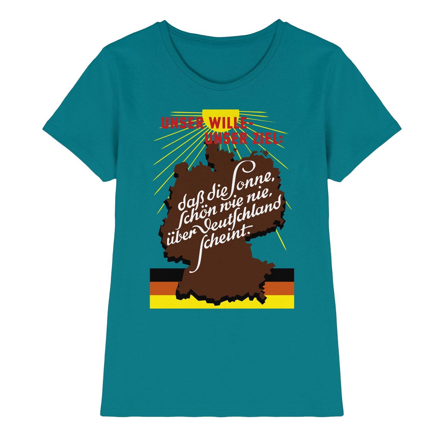 DDR Ostalgie Shirt Mädels • DASS DIE SONNE SCHÖN WIE NIE, ÜBER DEUTSCHLAND SCHEINT - ORIGINAL DDR-PLAKAT