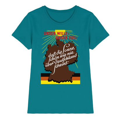 DDR Ostalgie Shirt Mädels • DASS DIE SONNE SCHÖN WIE NIE, ÜBER DEUTSCHLAND SCHEINT - ORIGINAL DDR-PLAKAT