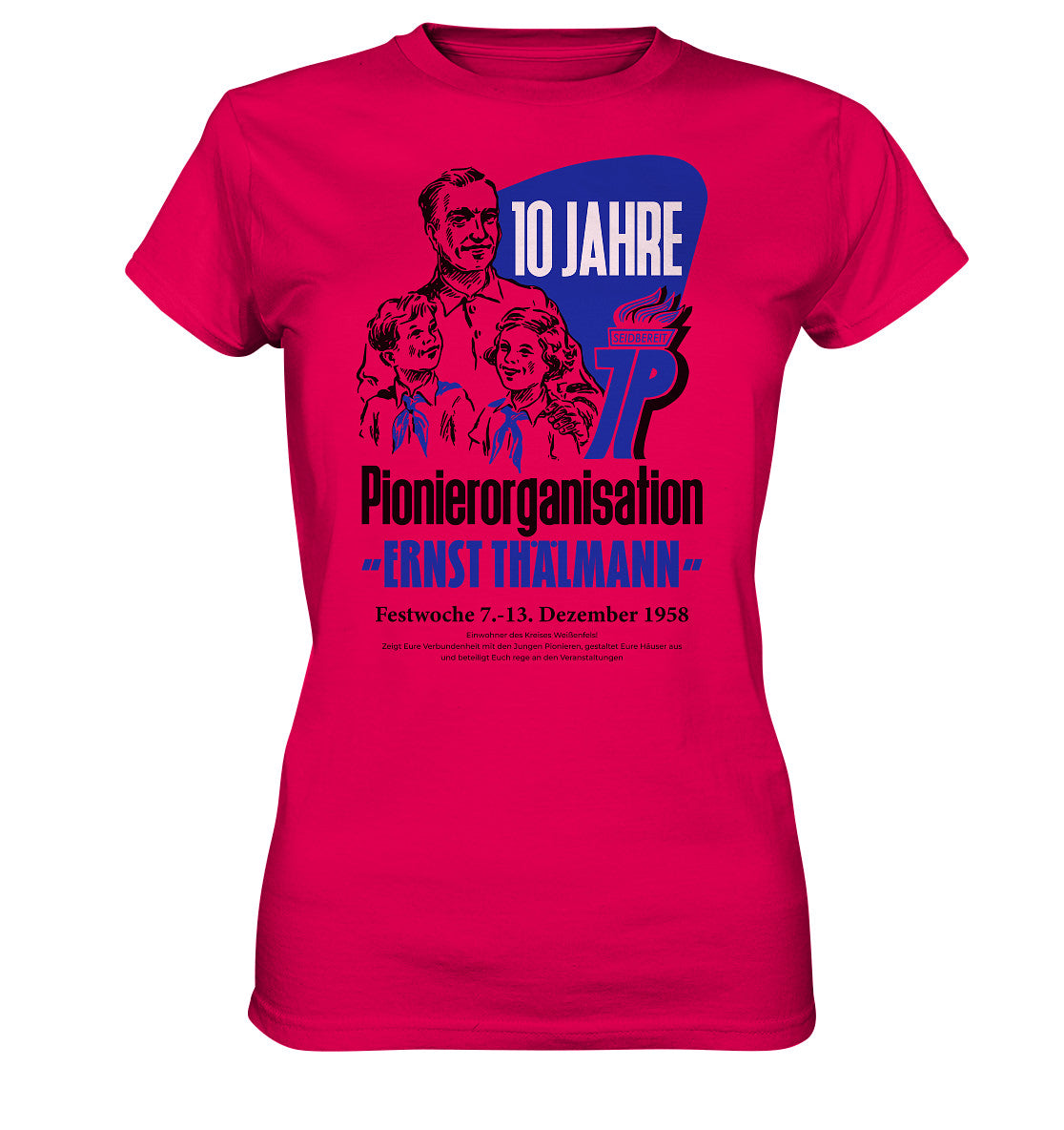 DDR Ostalgie Shirt Mädels • 10 JAHRE PIONIERORGANISATION 1958 - ORIGINAL ILLUSTRATION