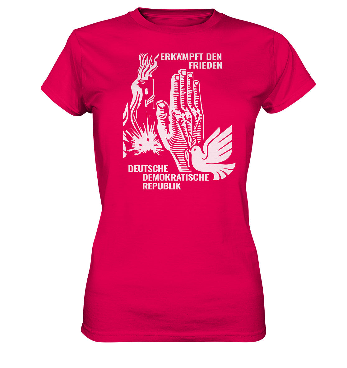 DDR Ostalgie Shirt Mädels • ERKÄMPFT DEN FRIEDEN - DDR BRIEFMARKE 8PF