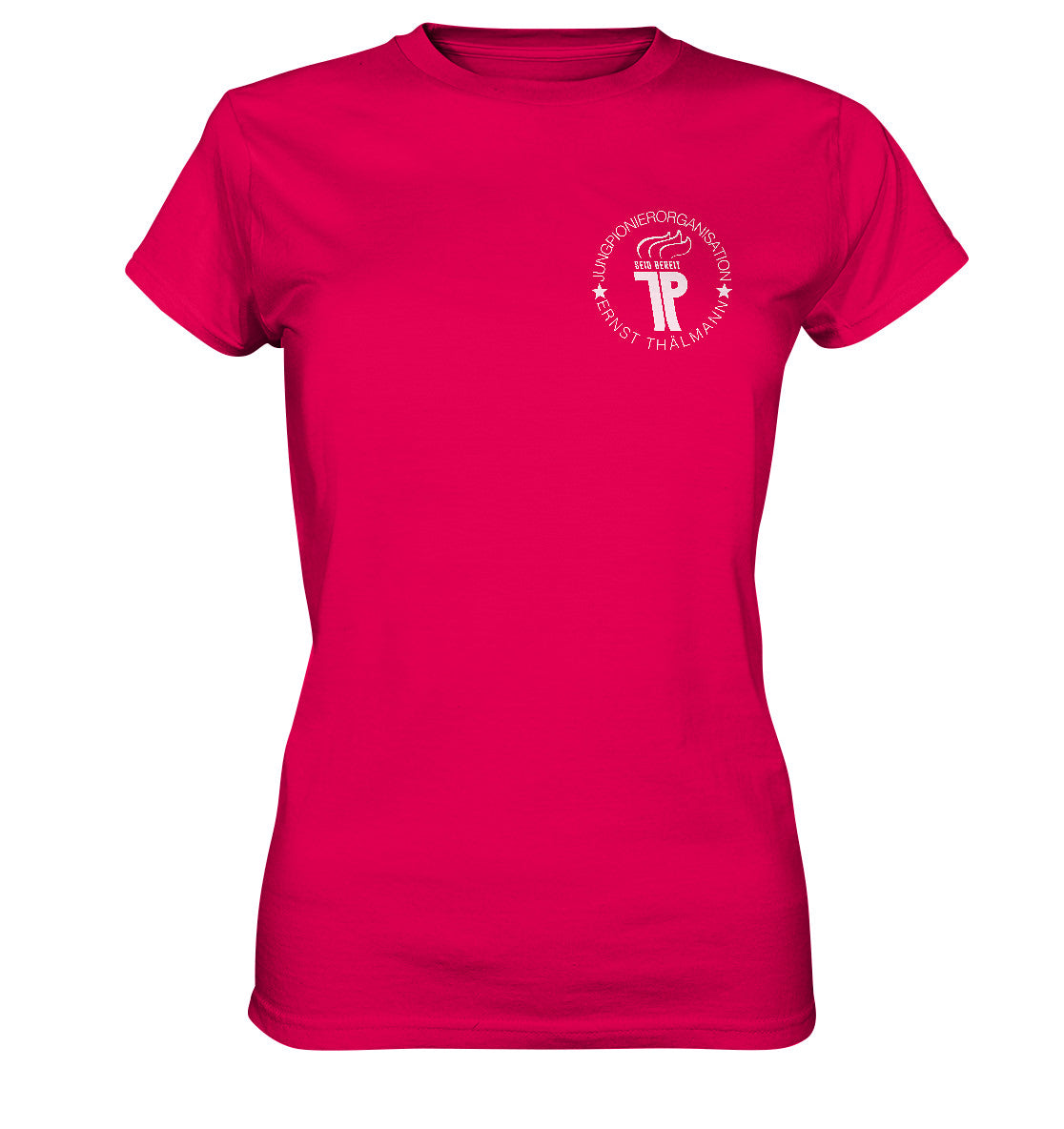 DDR Ostalgie Shirt Mädels • JUNGE PIONERE BRUST BADGE - dunkel