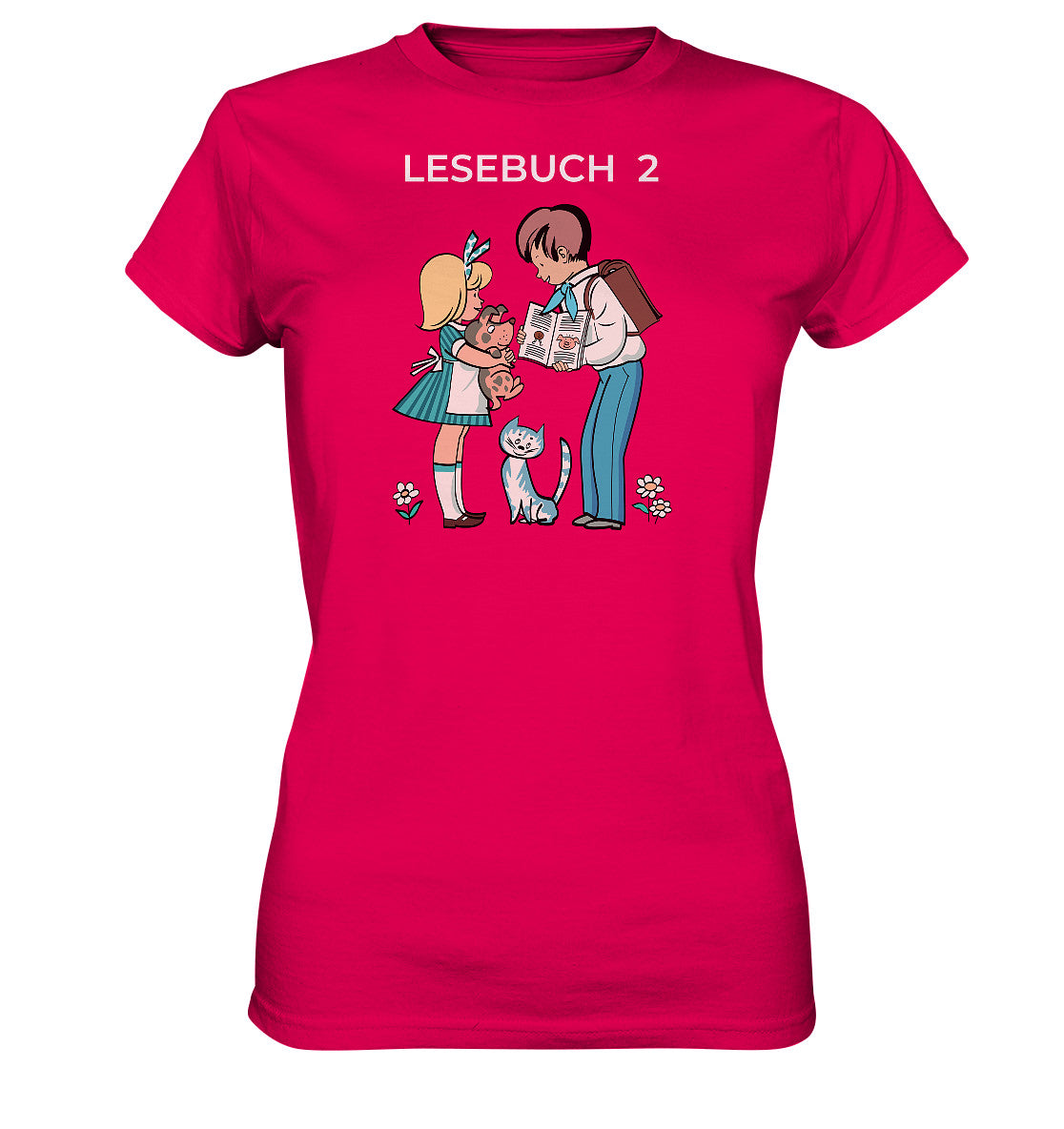 DDR Ostalgie Shirt Mädels • LESEBUCH 2. KLASSE DDR