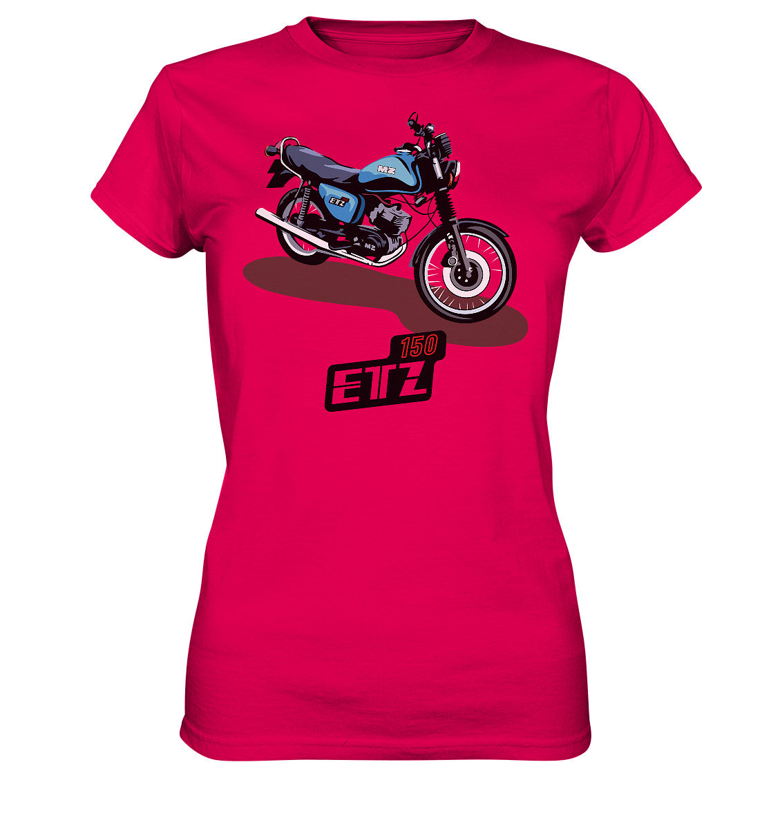 DDR Ostalgie Shirt Mädels • MZ ETZ 150 BLAU (ORIGINAL DDR-PLAKAT)