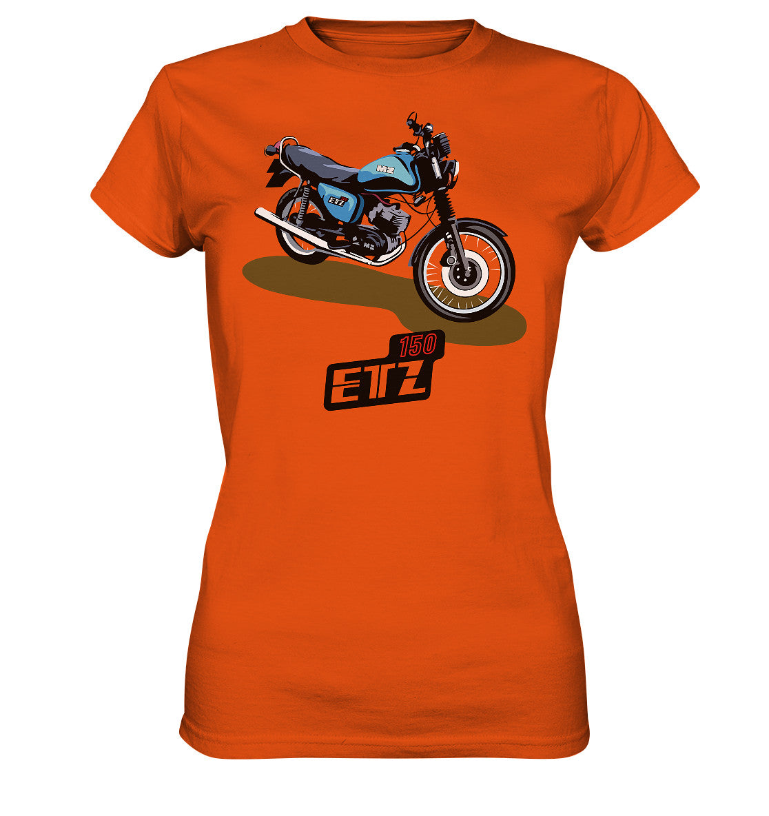 DDR Ostalgie Shirt Mädels • MZ ETZ 150 BLAU (ORIGINAL DDR-PLAKAT)