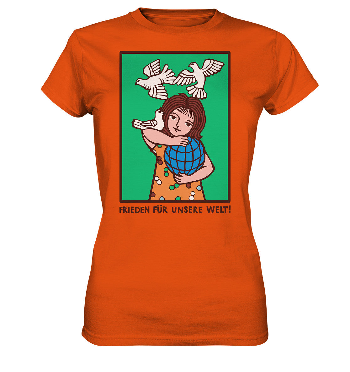 DDR Ostalgie Shirt Mädels • FRIEDEN FÜR UNSERE WELT! (DDR-ORIGINAL-PLAKAT)