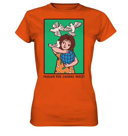 DDR Ostalgie Shirt Mädels • FRIEDEN FÜR UNSERE WELT! (DDR-ORIGINAL-PLAKAT)