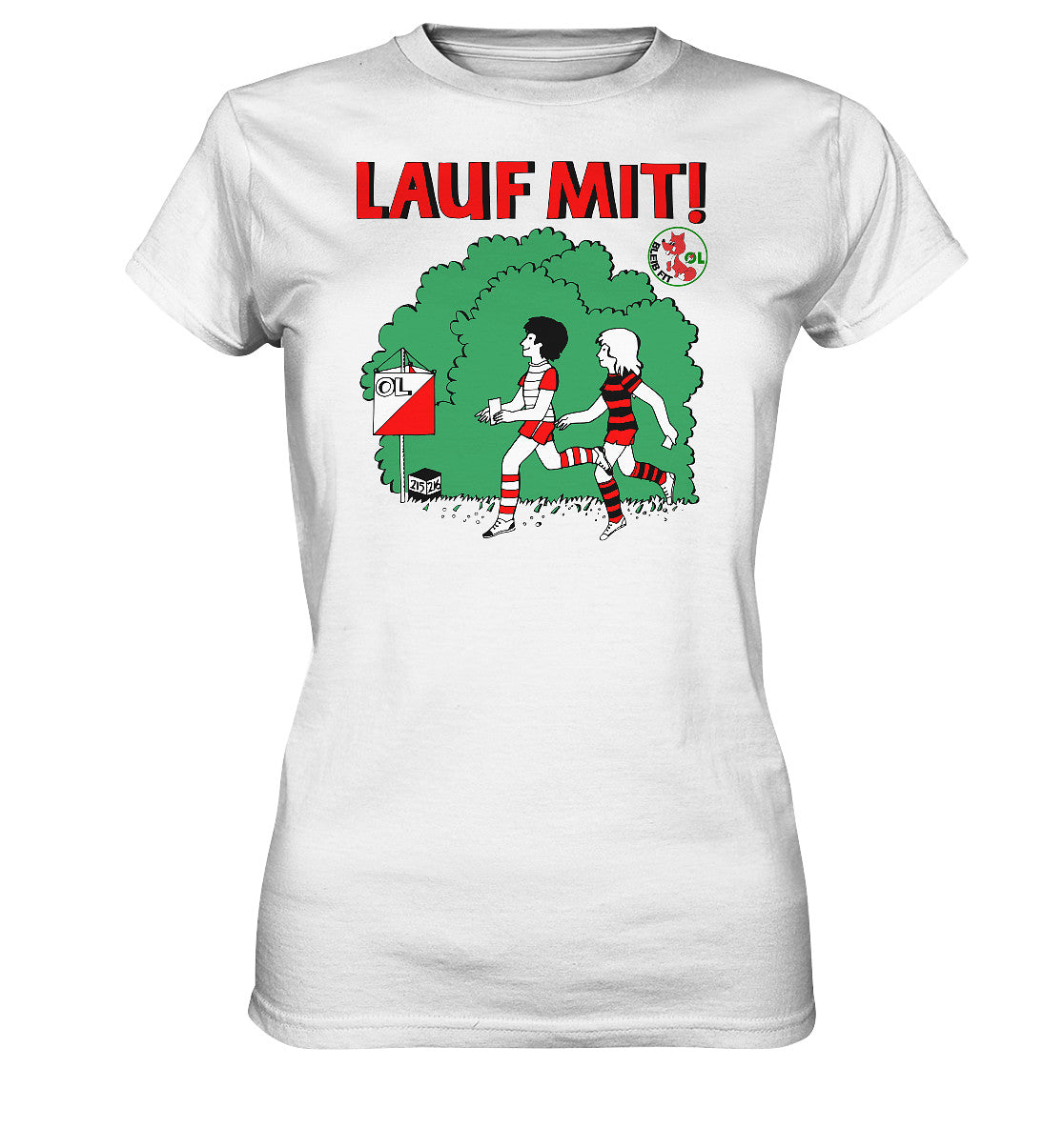 DDR Ostalgie Shirt Mädels • LAUF MIT - BLEIB FIT (DFF) - Ladies Premium Shirt