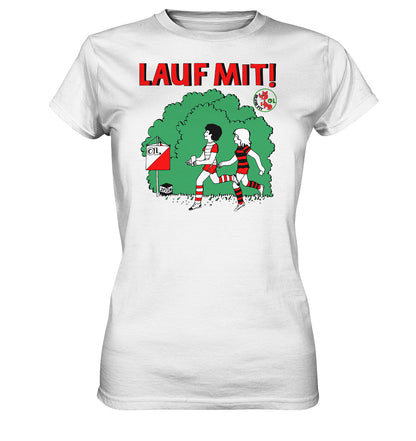 DDR Ostalgie Shirt Mädels • LAUF MIT - BLEIB FIT (DFF) - Ladies Premium Shirt