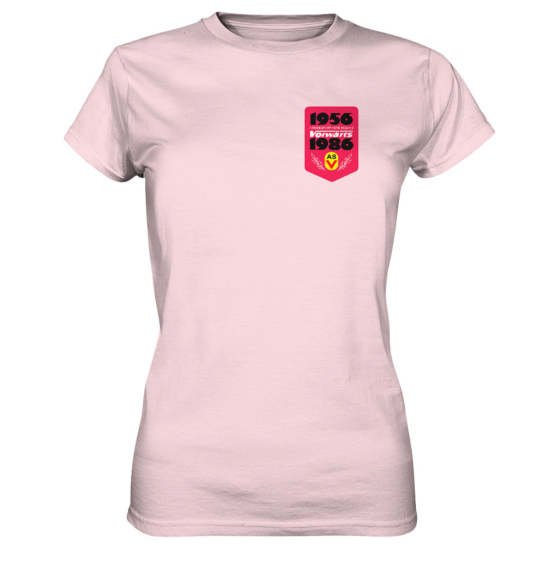DDR Ostalgie Shirt Mädels • ARMEESPORTVEREINIGUNG VORWÄRTS 1956-1986, BRUST BADGE