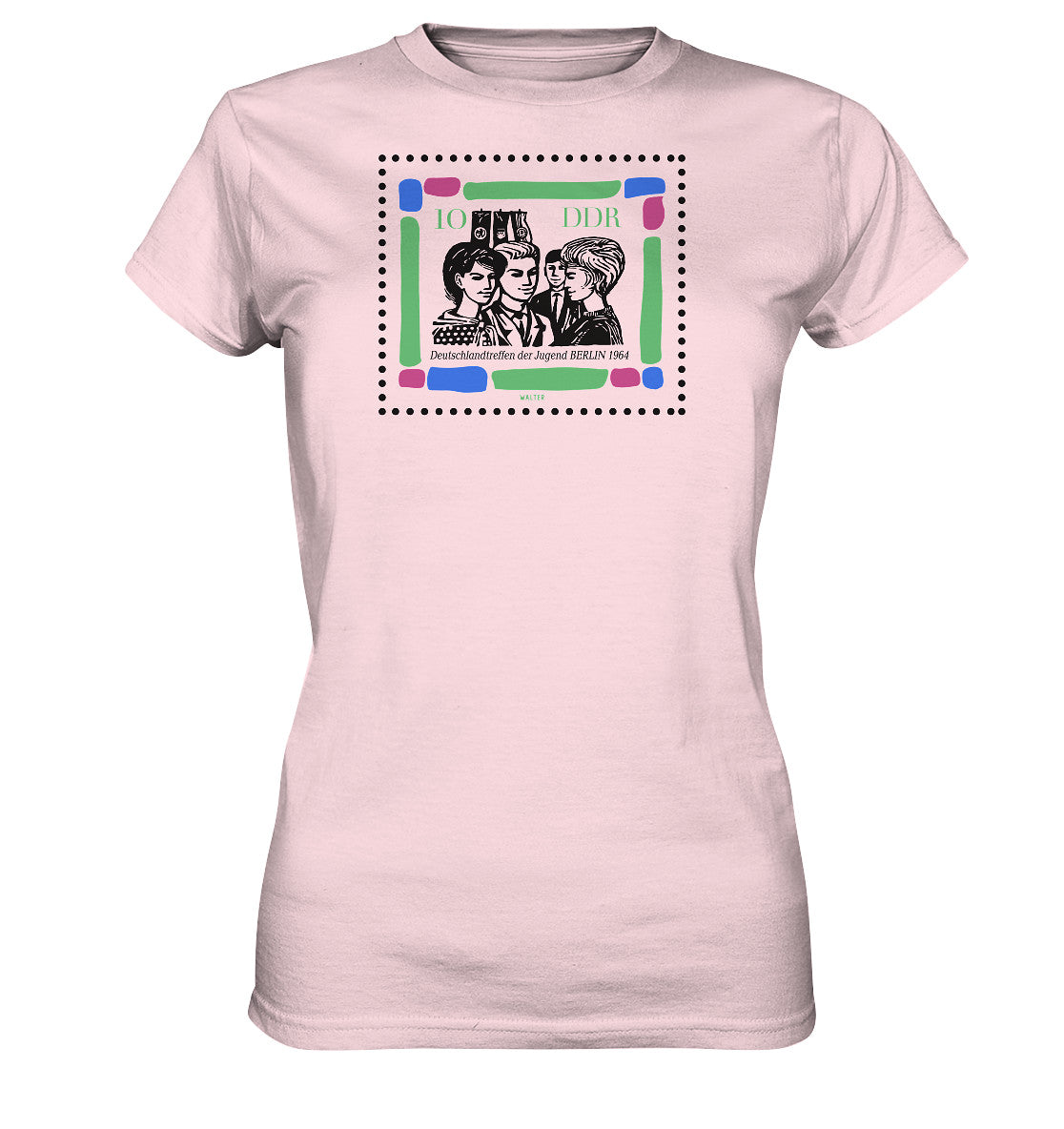 DDR Ostalgie Shirt Mädels • BRIEFMARKE - DEUTSCHLANDTREFFEN DER JUGEND