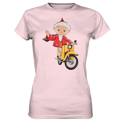 DDR Ostalgie Shirt Mädels • UNSER SANDMÄNNCHEN - AUF DER SCHWALBE - ROT (PU-137, 1973)