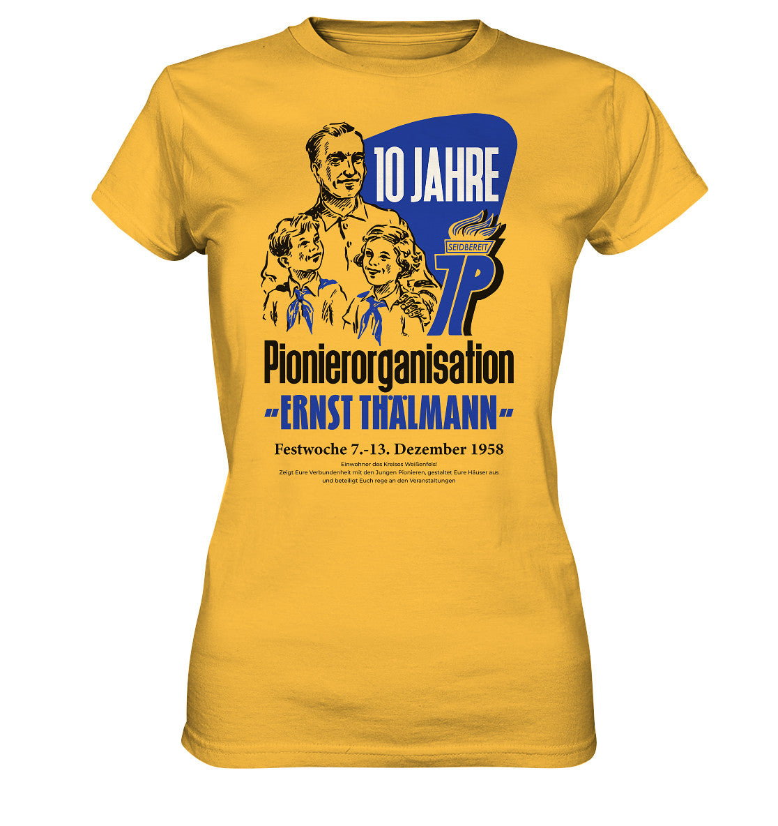 DDR Ostalgie Shirt Mädels • 10 JAHRE PIONIERORGANISATION 1958 - ORIGINAL ILLUSTRATION