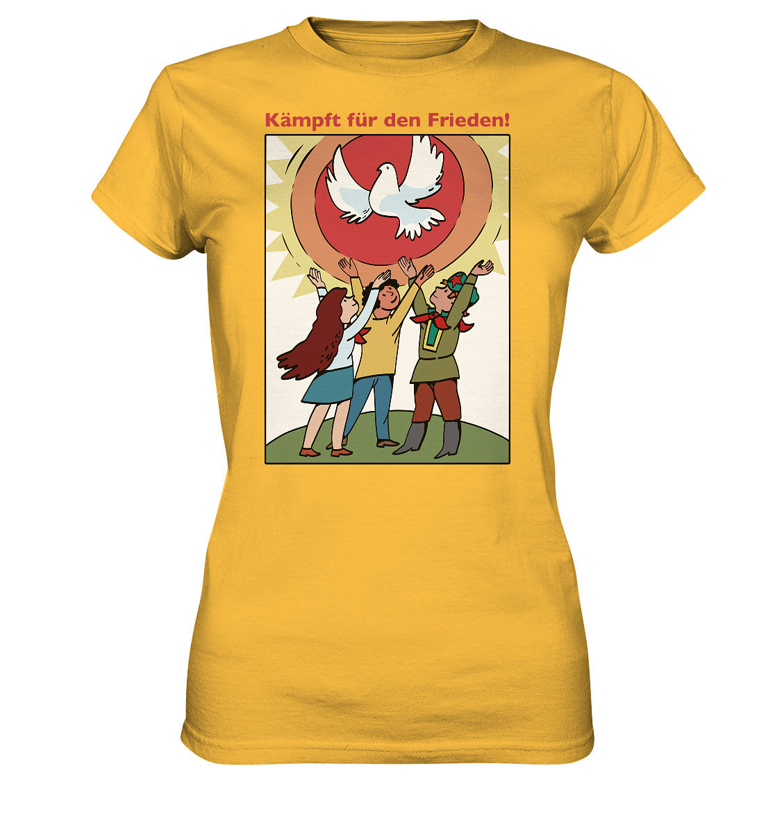 DDR Ostalgie Shirt Mädels • KÄMPFT FÜR DEN FRIEDEN! (DDR-ORIGINAL-PLAKAT)