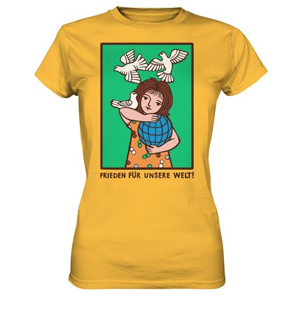 DDR Ostalgie Shirt Mädels • FRIEDEN FÜR UNSERE WELT! (DDR-ORIGINAL-PLAKAT)