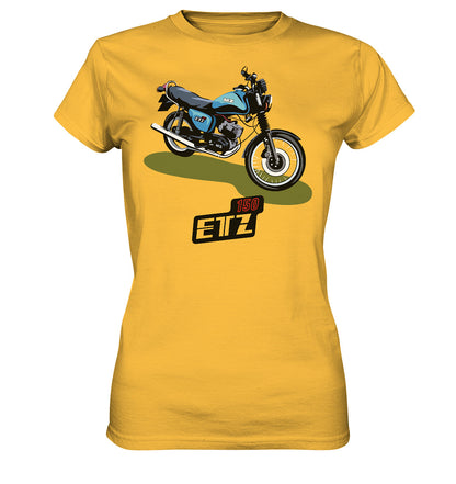 DDR Ostalgie Shirt Mädels • MZ ETZ 150 BLAU (ORIGINAL DDR-PLAKAT)