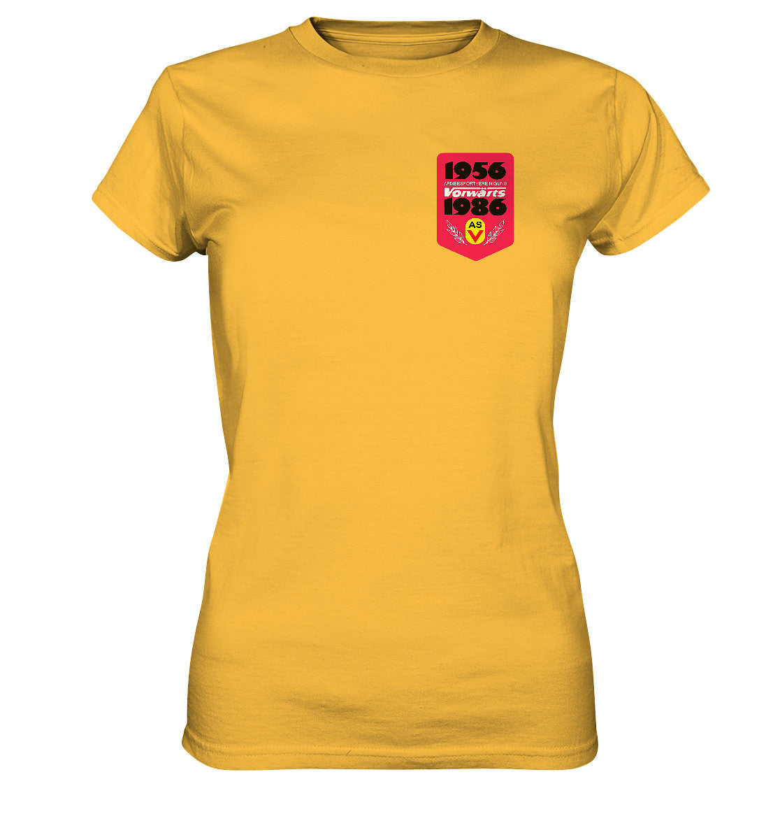 DDR Ostalgie Shirt Mädels • ARMEESPORTVEREINIGUNG VORWÄRTS 1956-1986, BRUST BADGE