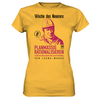 DDR Ostalgie Shirt Mädels • LEUNA - PLANMÄSSIG RATIONALISIEREN (DDR-ORIGINAL-PLAKAT)
