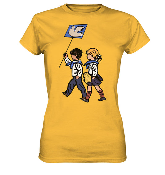 DDR Ostalgie Shirt Mädels • KLEINE WEISSE FRIEDENSTAUBE - ILLUSTRATION UNSERE FIBEL